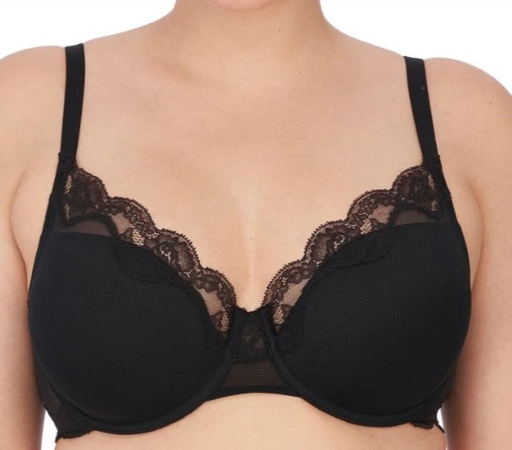 Natori Elusive Full Fit Bra Size 36H Black Style 741199 Support w Wide Back
